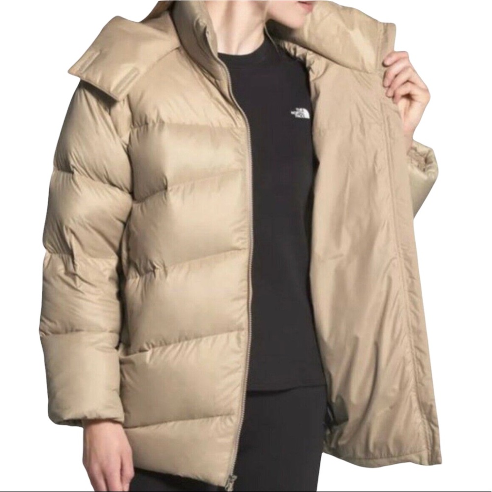 NWT The North Face Women’s Palomar Down Parka Coat Jacket relaxed fit Khaki  L - Picture 6 of 14